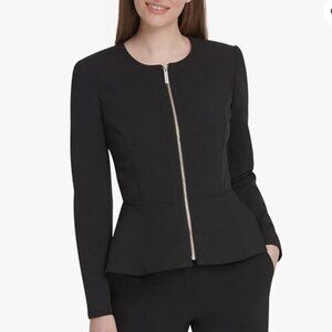 DKNY Women's Black Peplum Jacket, Size 10